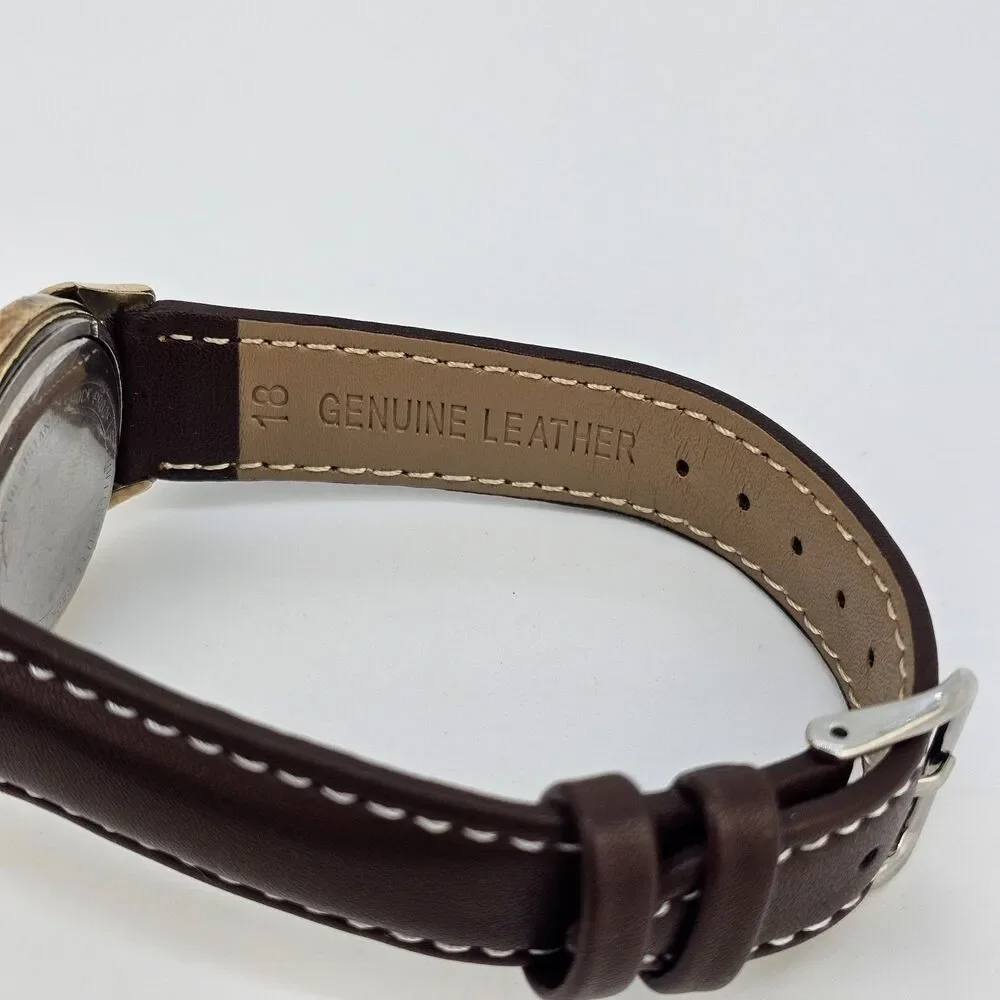 VTG Chrysler Men’s Automatic Watch‎ 34MM Gold Dial Brown Bands READ DESCRIPTION